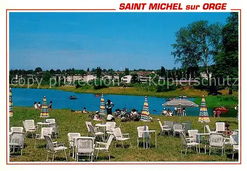AK / Ansichtskarte Saint Michel sur Orge Le parc et le plan deau de Lormoy Saint Michel sur Orge