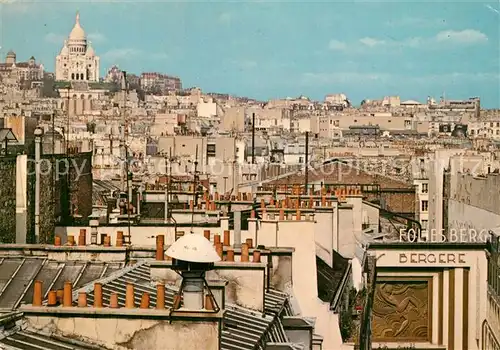 AK / Ansichtskarte Montmartre_Paris Le toits de Paris au fond la Butte Montmartre et le Sacre Coeur Montmartre Paris