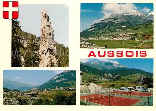 AK / Ansichtskarte Aussois Le Monolithe Vue generale Le Village Les Courts de Tennis Aussois