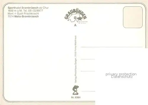 AK / Ansichtskarte Malix Sporthotel Brambrueesch Malix