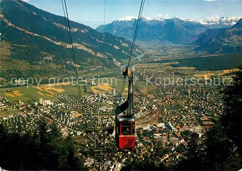 AK / Ansichtskarte Chur_GR Luftseilbahn Brambrueesch mit Herrschaft und Scesaplana Chur_GR