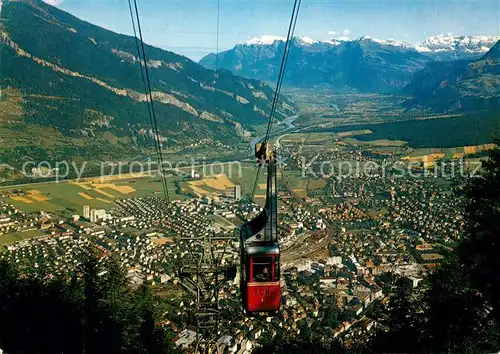 AK / Ansichtskarte Chur_GR Luftseilbahn Brambrueesch mit Herrschaft und Scesaplana Chur_GR