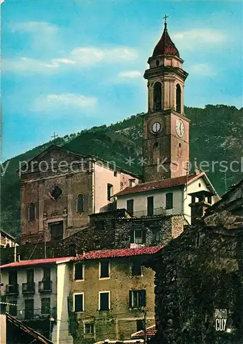 AK / Ansichtskarte Luceram Vieilles maisons entourant le Clocher de l Eglise Luceram