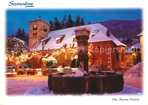 AK / Ansichtskarte Samoens Eglise au Crepuscule Samoens