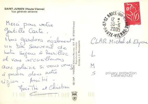 AK / Ansichtskarte Saint Junien Vue generale aerienne Saint Junien