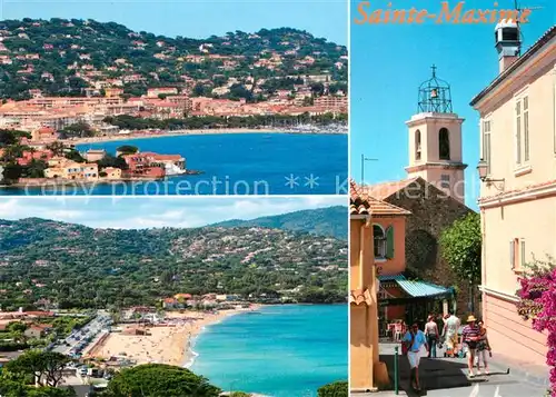 AK / Ansichtskarte Sainte_Maxime_sur_Mer_Var Vue generale plage de la Nartelle ruelle commercante Sainte_Maxime_sur_Mer_Var