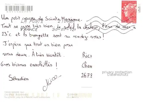 AK / Ansichtskarte Sainte_Maxime_sur_Mer_Var Vue generale plage de la Nartelle ruelle commercante Sainte_Maxime_sur_Mer_Var