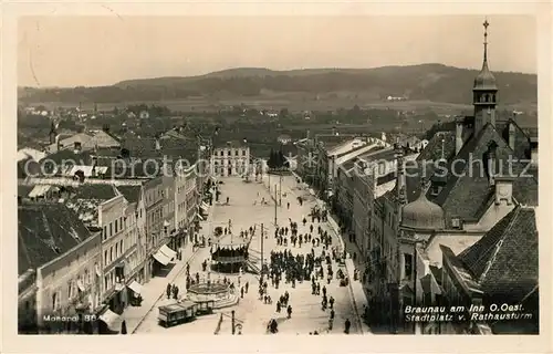 AK / Ansichtskarte Brunau_Altmark Stadtplatz vom Rathausturm Brunau Altmark