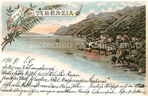 AK / Ansichtskarte Abbazia_Istrien Partie am Meer Abbazia_Istrien