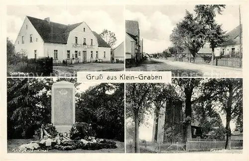 AK / Ansichtskarte Klein Graben_Twardogora Gasthaus Kapelle Kriegerdenkmal 