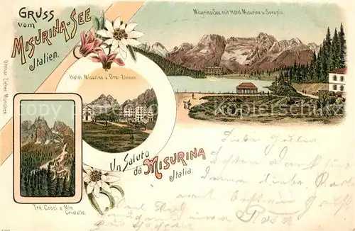 AK / Ansichtskarte Misurinasee Drei Zinnen  Misurinasee