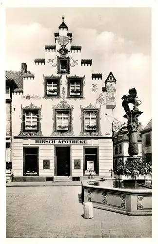 AK / Ansichtskarte Offenburg Hirsch Apotheke Loewenbrunnen Offenburg