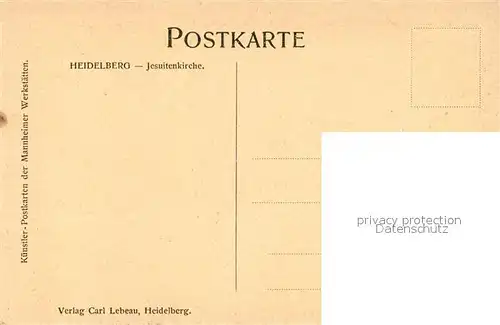 AK / Ansichtskarte Heidelberg_Neckar Jesuitenkirche Heidelberg Neckar