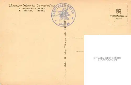 AK / Ansichtskarte Kemptnerhuette Muttler Oefnerspitze Kemptnerhuette