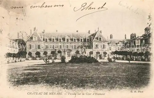 AK / Ansichtskarte Menars Chateau Facade sur la Cour d Honneur Schloss Menars
