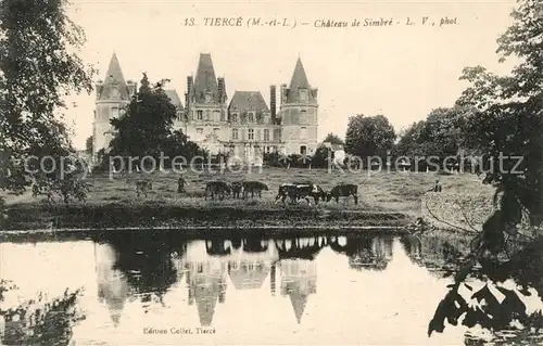 AK / Ansichtskarte Tierce Chateau de Simbre Etang des vaches Schloss Tierce