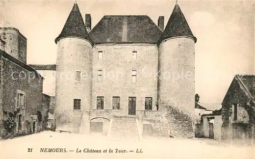 AK / Ansichtskarte Nemours_Seine et Marne Chateau et la Tour Schloss Nemours Seine et Marne