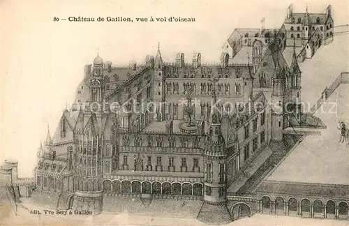 AK / Ansichtskarte Gaillon Chateau vue a vol d oiseau Schloss Kuenstlerkarte Gaillon