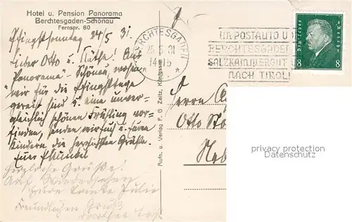 AK / Ansichtskarte Schoenau_Berchtesgaden Hotel Pension Panorama Schoenau Berchtesgaden