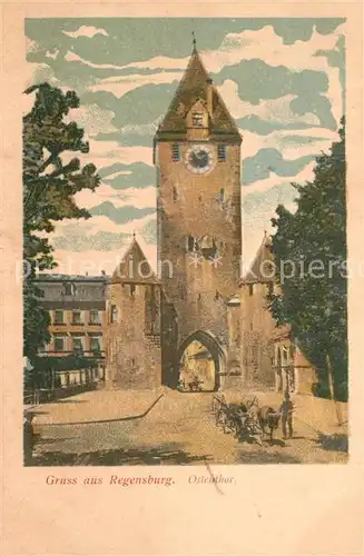 AK / Ansichtskarte Regensburg_Donau Ostenthor 