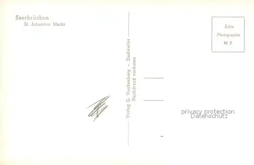 AK / Ansichtskarte Saarbruecken Sankt Johannes Markt Saarbruecken