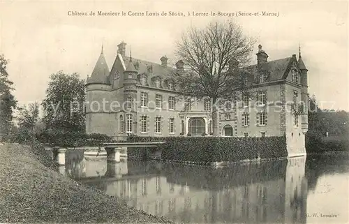 AK / Ansichtskarte Lorrez le Bocage Preaux Chateau de Monsieur le Comte Louis de Segur Schloss Lorrez le Bocage Preaux