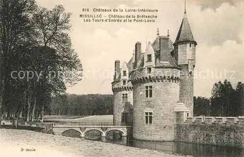 AK / Ansichtskarte Missillac Chateau de la Bretesche Tours d entree Pont Levis Missillac