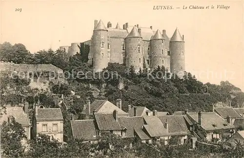 AK / Ansichtskarte Luynes_Indre et Loire Chateau et le village Schloss Luynes Indre et Loire
