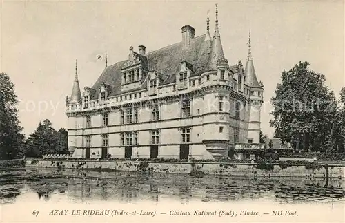 AK / Ansichtskarte Azay le Rideau Chateau National Schloss Azay le Rideau