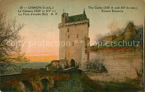 AK / Ansichtskarte Chinon_Indre_et_Loire Chateau Porte d entree Schloss Chinon_Indre_et_Loire