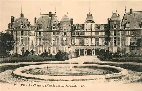 AK / Ansichtskarte Eu_Dieppe Chateau Facade sur les jardins Schloss 