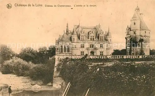 AK / Ansichtskarte Chenonceaux_Indre_et_Loire Chateau Entree et le donjon Schloss Chenonceaux_Indre