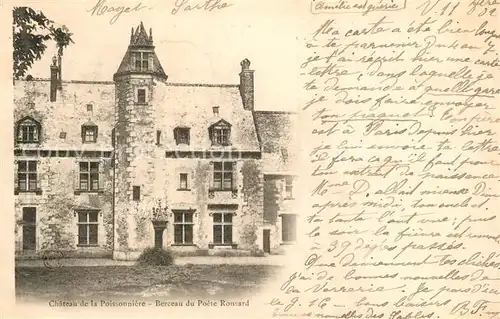 AK / Ansichtskarte Couture sur Loir Chateau de la Poissonniere Schloss Couture sur Loir