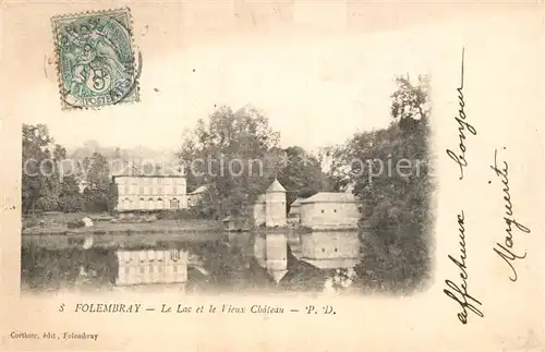 AK / Ansichtskarte Folembray Le Lac et le vieux chateau See Schloss Folembray