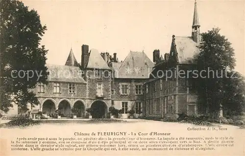 AK / Ansichtskarte Thorigny sur Oreuse Chateau de Fleurigny Cour d Honneur Schloss Thorigny sur Oreuse