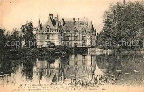 AK / Ansichtskarte Azay le Rideau Chateau national XVIe siecle Etang Schloss Teich Azay le Rideau