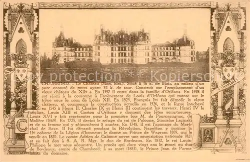 AK / Ansichtskarte Chambord_Blois Chateau Monument historique Histoire Schloss Chambord Blois