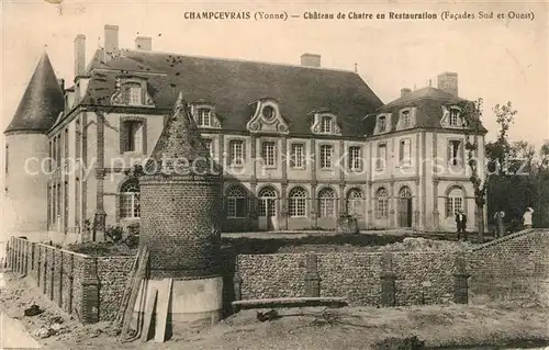 AK / Ansichtskarte Champcevrais Chateau de Chatre en Restauration Schloss Champcevrais