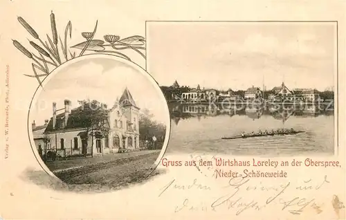 AK / Ansichtskarte Niederschoeneweide_Berlin Wirtshaus Loreley Oberspree 