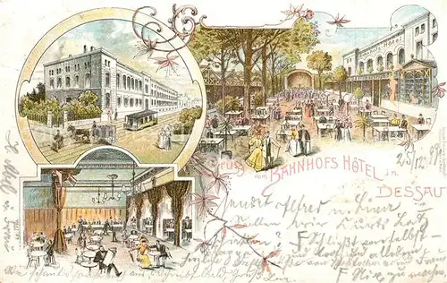 AK / Ansichtskarte Dessau Rosslau Bahnhofs Hotel  Dessau Rosslau