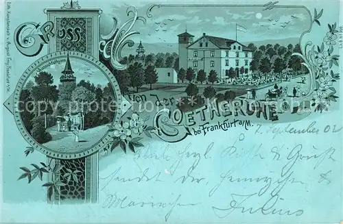 AK / Ansichtskarte Frankfurt_Main Goetheruhe Frankfurt Main