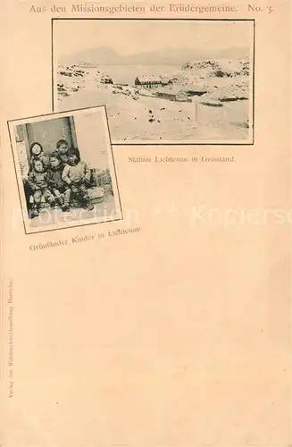 AK / Ansichtskarte Lichtenau_Groenland Missionsgebiete Bruedergemeine Groenlaender Kinder 