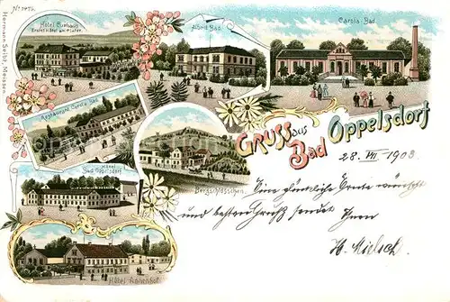 AK / Ansichtskarte Oppelsdorf_Bad Hotel Curhaus Carola Bad Restaurant Hotel Oppelsdorf_Bad
