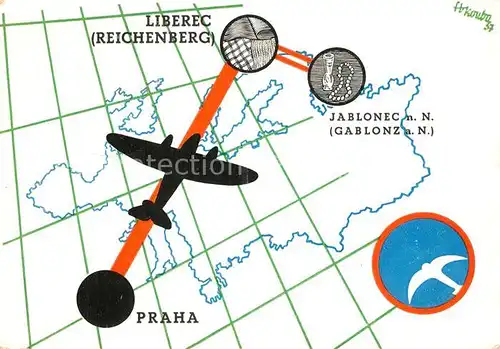 AK / Ansichtskarte Liberec Ceskoslovenske Statni Aerolinie Eroeffung Liberec