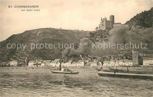 AK / Ansichtskarte Goarshausen_St Burg Katz Goarshausen_St