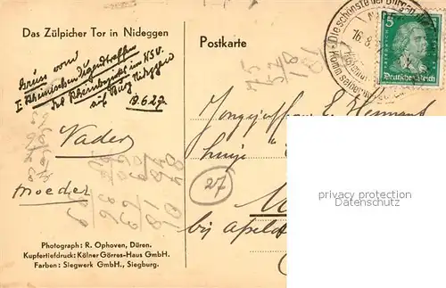 AK / Ansichtskarte Nideggen_Eifel Zuelpicher Tor Nideggen Eifel