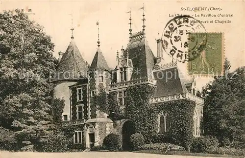 AK / Ansichtskarte Saint Florent sur Cher Chateau Pavillon d entree Chapelle Saint Florent sur Cher