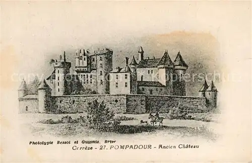 AK / Ansichtskarte Pompadour Ancien Chateau Schloss Kuenstlerkarte Pompadour