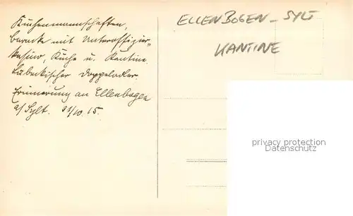 AK / Ansichtskarte Ellenbogen_Sylt Kantine Ellenbogen_Sylt