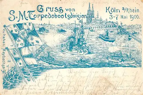 AK / Ansichtskarte Koeln_Rhein Torpedobootsdivision Koeln_Rhein